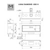 M-Design - Teplovzdušná krbová vložka - LUNA 1300 H Diamond, horizontálna - 16,2 kW